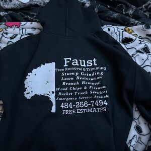 Black Faust Hoodie with White Print